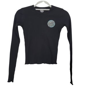 Santa Cruz Black Ribbed Long sleeve Tee Size XSmall